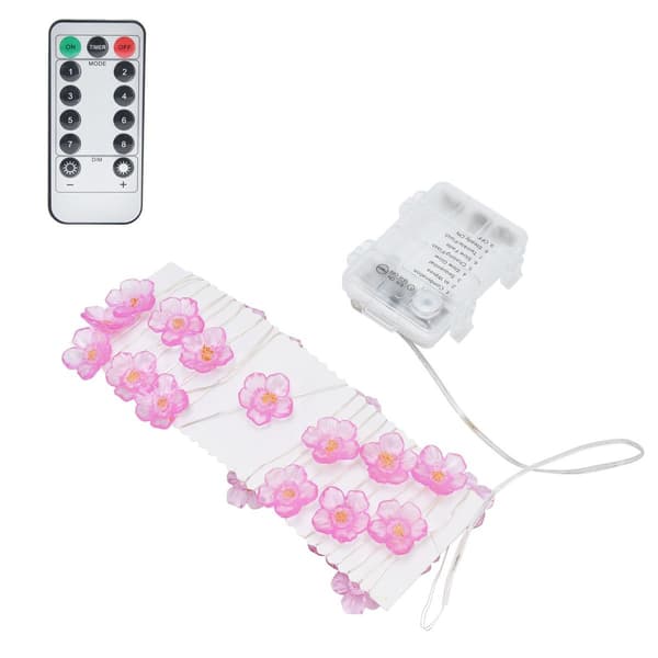 30LED lyskæde lyserøde kirsebærblomster lys Valentinsdag KLB