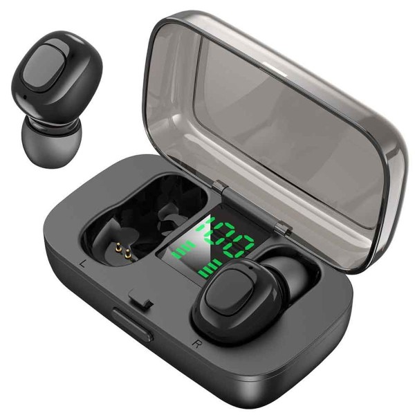 Bluetooth-hodetelefoner, trådløse øretelefoner, in-ear TWS stereo svart