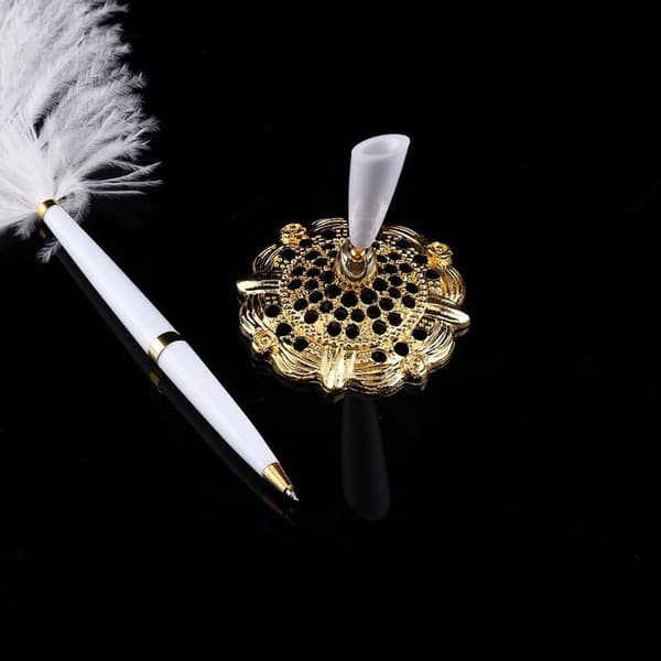 Strudsefjer Pen Deluxe Svane Bryllup Skrive Pen