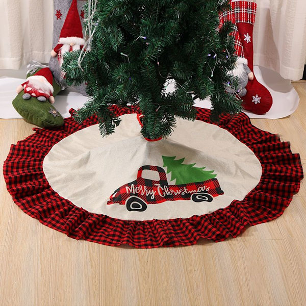 Juletrærskjørt - God Jul Festdekorasjon - Stil 1 - 120cm KLB