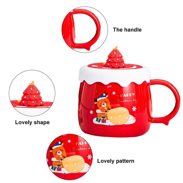 Keramisk julkaffemugg söt present 3 401-500ml KLB