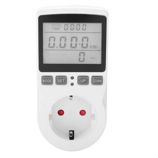 Plug-in LCD-energimätare, spänning, ström, energiförbrukning KLB