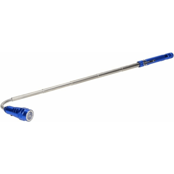 WL-9 Teleskopisk LED Lommelygte 17-57 cm 3 LED 4 x LR44 Bevægeligt Hoved Magnet Værkstedslampe KLB