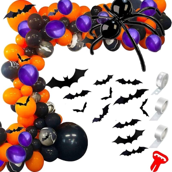 Halloween ballongbåge, dekorativ halloween ballongkrans,