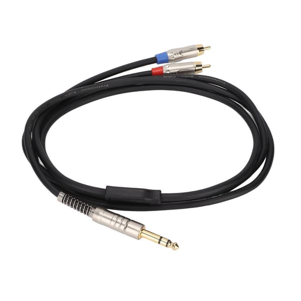 1/4\" TRS han til dobbelt RCA han, 6,35 mm TRS han KLB