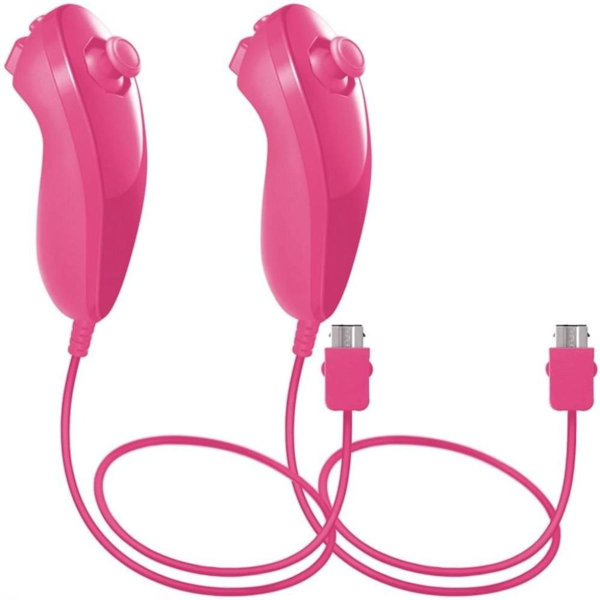 Nunchuck-kontrollere, 2-pakninger erstatning for videospill - Rosa