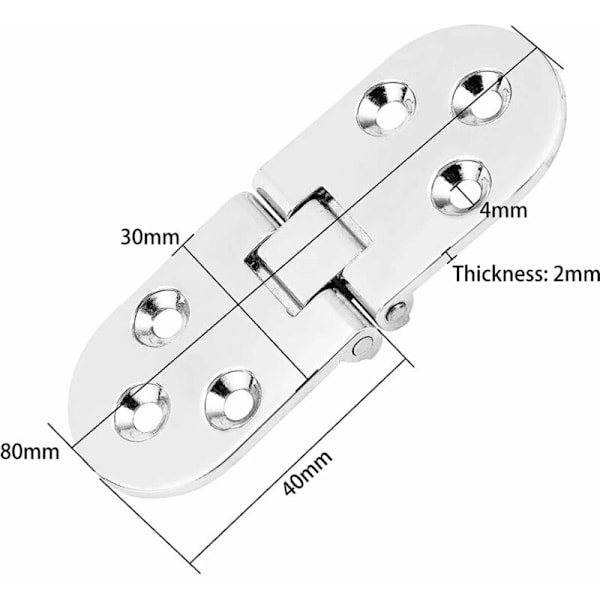 PCS Folding Table Hinges, 180 Degree Rounded Zinc Alloy Folding Table Hinge, Folding Flip Hinge Screws Not Included(Gold) KLB