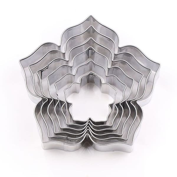 5-pack rostfria liljekronblad kakformar fondantkakformar