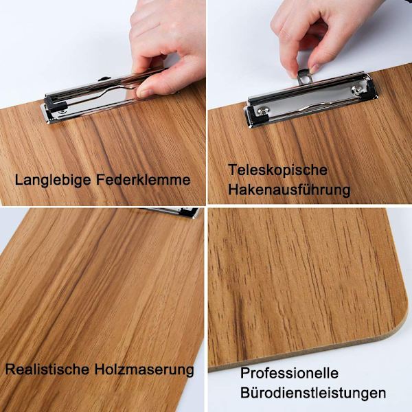 Klipsbord / skriveplade / klipsbord A5 4 stk. klipsborde A5 elegance