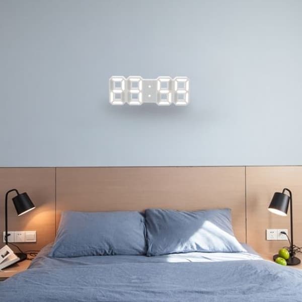 Multifunktionell stor 3D LED digital väggklocka larmklocka med display DC 5V CE-certifikat