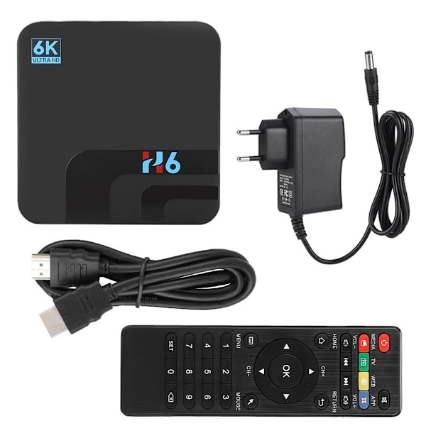 H6 4+32G Set Top TV Box VP9 Profil-2 H.265 Videodekodning KLB