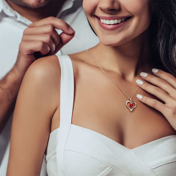 S925 sterling silver hjärtformad zirkonhänge enkelt hjärta kärlek halsband M dch