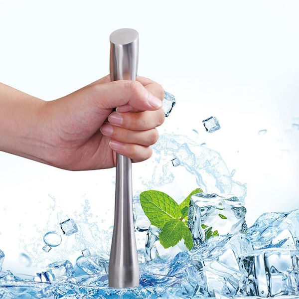 Muddler til cocktails, cocktail muddler lavet af rustfrit stål og 26 cm