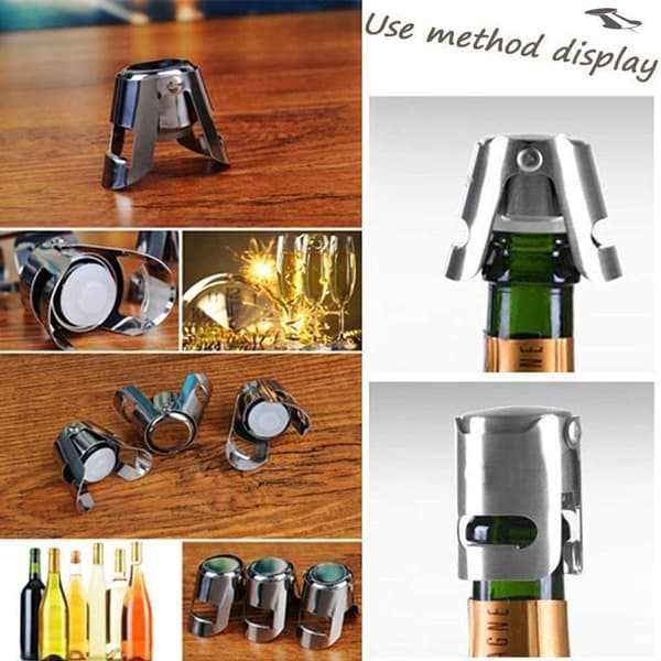 Champagne-propp, rustfritt stål vinflaskepropp forseglingsett, KLB