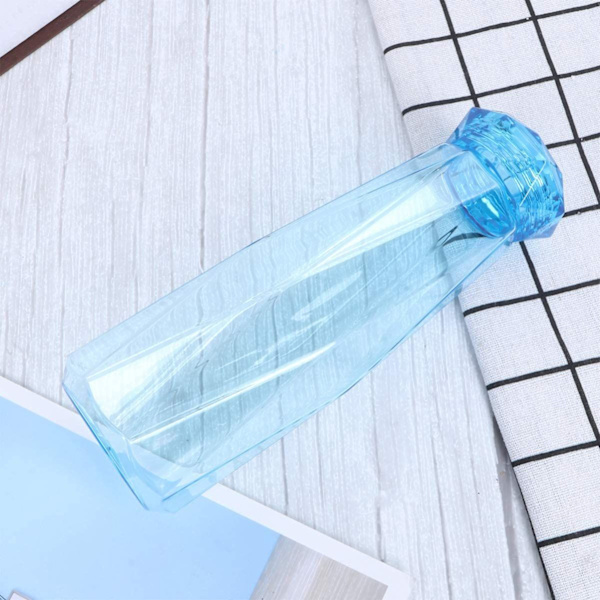 500ML Plast Vannflaske Lekkasjetett Vannkopp Bærbar Kopp Drikkecontainer for Hjem Kontor Sport Bil (Blå)