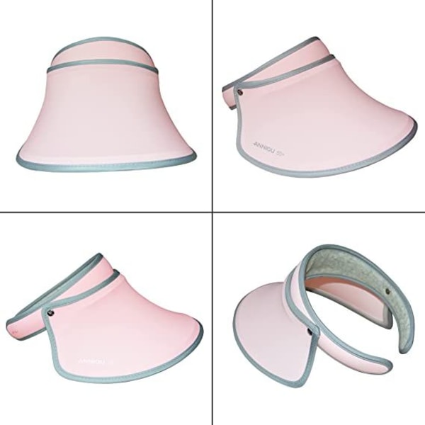 Rosa solhatt med UPF50+ solbeskyttelse, anti-UV solhatt for kvinner, sommer solhatt med UV-beskyttelse, tom tak Strand Reise lang sidehette
