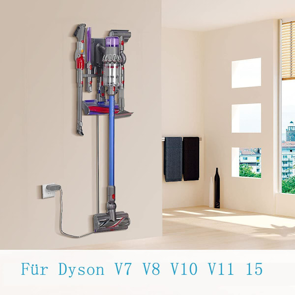 Dyson V11 V10 V8 V7 V15 -teline - seinäteline, jossa on 9 säilytyspaikkaa KLB