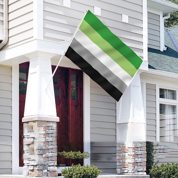 90*150cm No Romantik Flag - Farvefast - Canvas Header og Dobbelt
