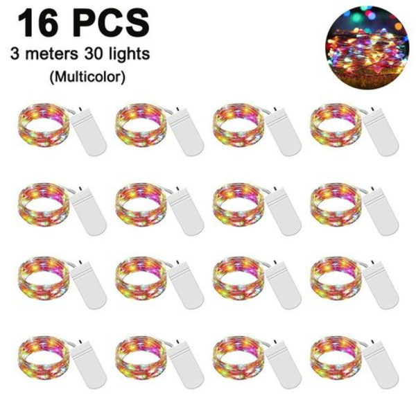 16-pack LED-lampor Batteridrivna Fejäljus Varmt Vit