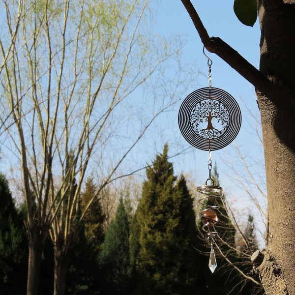 3D vindklokke "Tree of Life" til ophængning med en sfærisk spiral