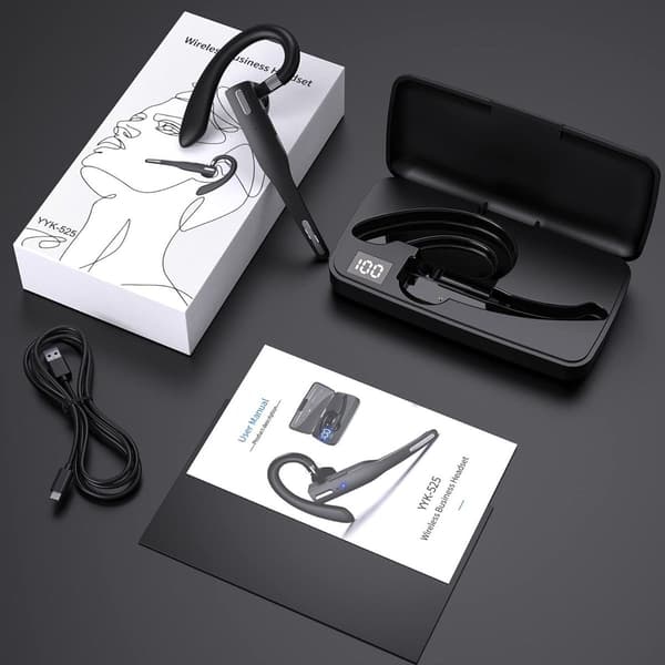 Bluetooth-hodetelefoner for mobiltelefoner, Bluetooth-headset med mikrofon KLB