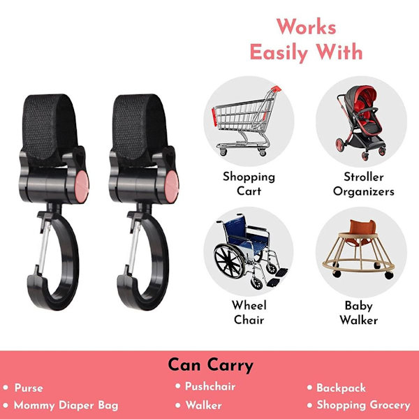 Baby Trolley Hook Multifunktionell Viktbeständig Swivel Style4 KLB