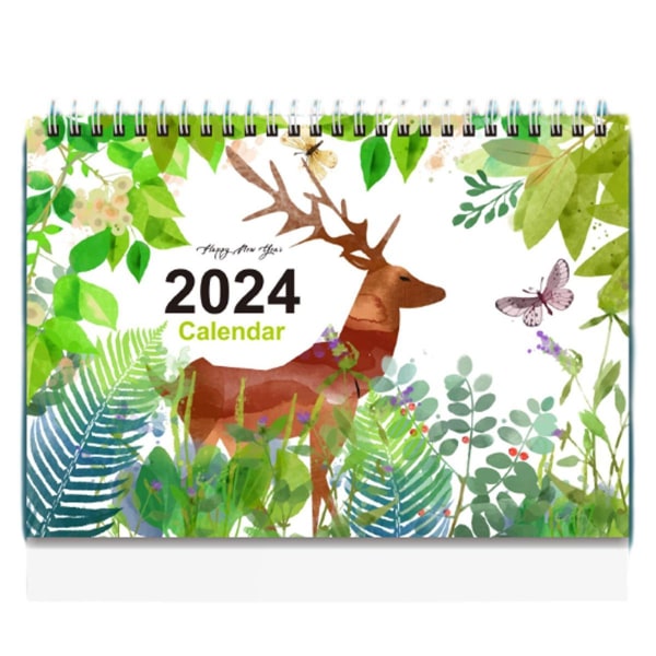 2024 Skrivebordsalender - Stående Flip Skrivebordsalender 2024, Januar 2024-Desember Stil3 KLB