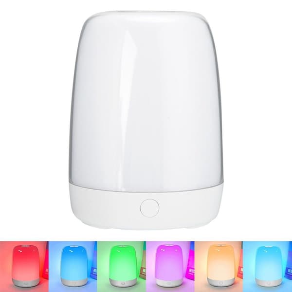Färgglad varmvit touch bordslampa LED nattlampa för sovrum USB KLB