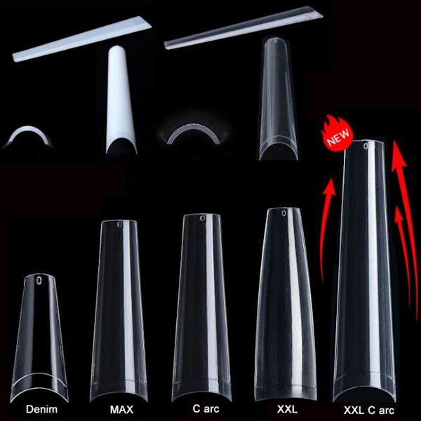 504 st/förpackning Nail Art Cowboy Flat No Mark Nails-Max Natural