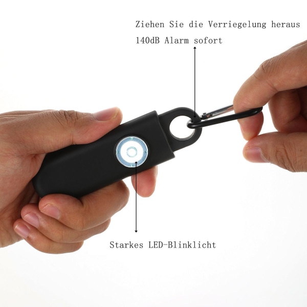 Taskuhälytin, premium-malli, jossa vilkkuva LED-salamavalo, KLB