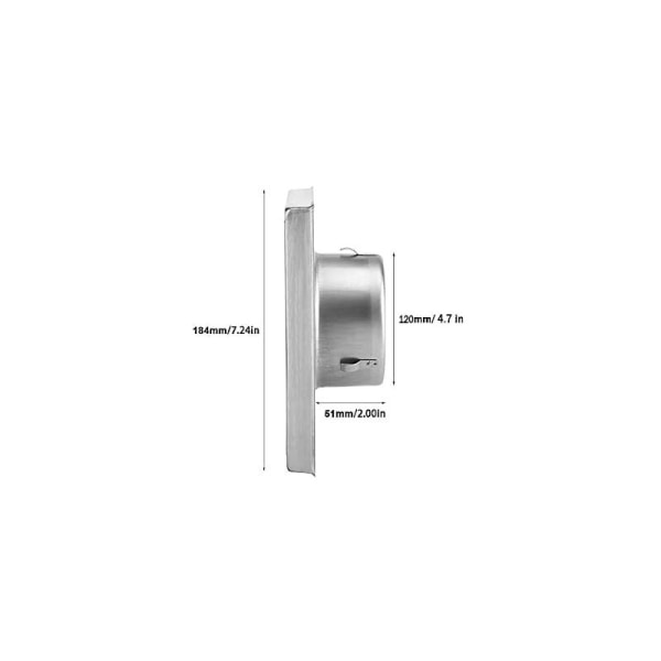 125mm Stål ventilasjonsgitter, rustfritt stål overflate montert gitter for hette, utvendig utløpsgitter med rustfritt stål klaffer KLB