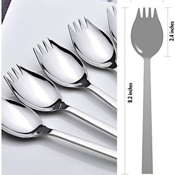 Sporks, pakke med 4, 1,6 tommer brede sporks lavet af 18/10 rustfrit stål