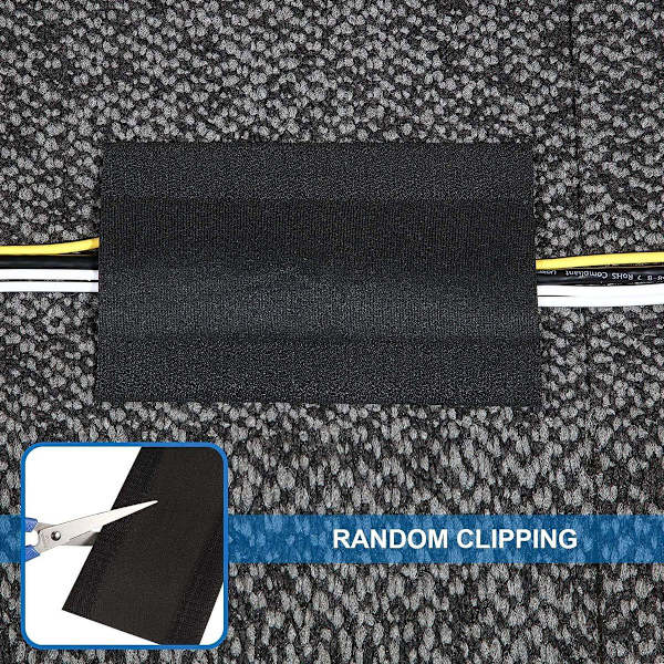 Kabelgrep, gulvdeksel for kabel, kabel, kabelbeskytter, kabel, svart KLB