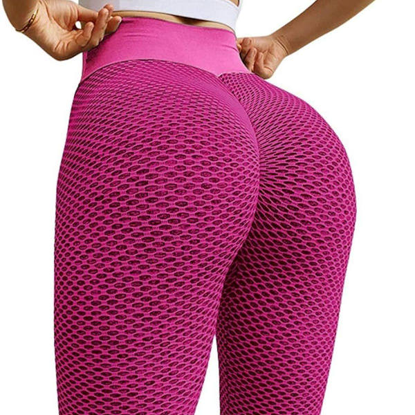 Berømte leggings, kvinners rumpe løftende yogabukser høye 03 rosa KLB