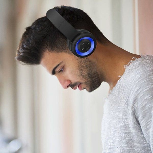 Bluetooth-headset Trådlöst headset Brusreducering Fällbar Blå Svart