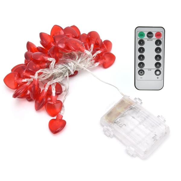 Hjerteformet 20LED lyslenke 2M kobbertrådslys for KLB
