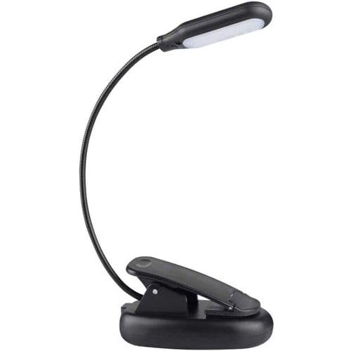 Genopladelig boglampe, LED-klipslampe til bøger i sengen