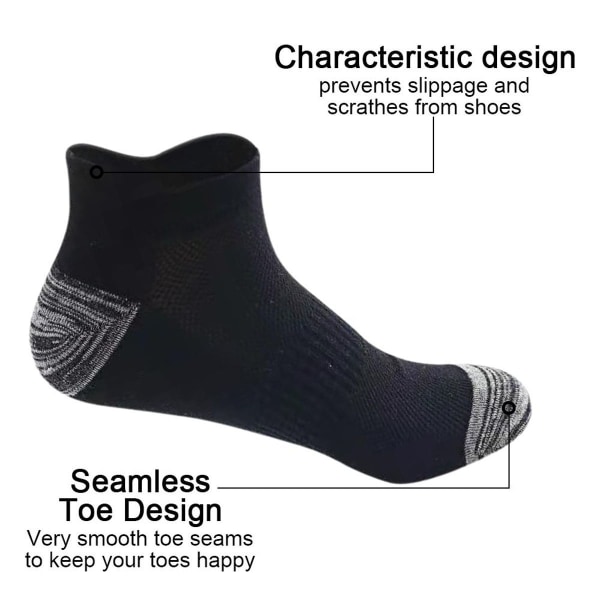 5 par sokker herre sommer mesh bådstrømper øreløftende sorte KLB
