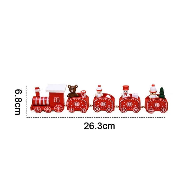 Juletog Malet Træ Julepynt, Mini Ornamenter KLB