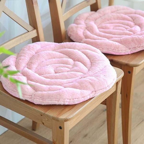 Stolsete, tykt quiltet pute, blomsterform (45 x 45 cm)
