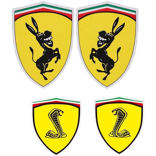 1 par Roliga Åsna Orm Hund Mönster 4,5 * 5 cm Reflekterande Bilsticker Dekal Kompatibel för Ferrari-