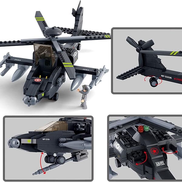 Militær blokk hærbryggeleke - Ah-64 Apache helikopter KLB