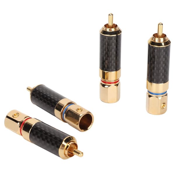 RCA lydplug, kulfiber, forgyldt, oxidation KLB
