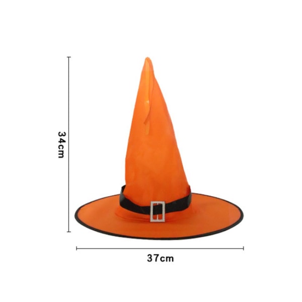 Halloween-hatt Häxhatt Cap Glödgarn Halloween-häxdräkttillbehör för halloweenfest Favor Mode Bal Cosplay orange