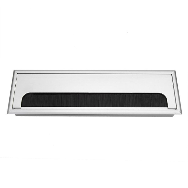 Kvadratisk aluminiumkabelgenomföring för skrivbord KLB