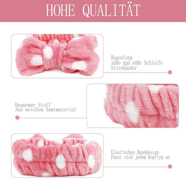 Pakke med Spa-Hodebånd med Sløyfe for Jenter og Kvinner - Søt og Elastisk KLB