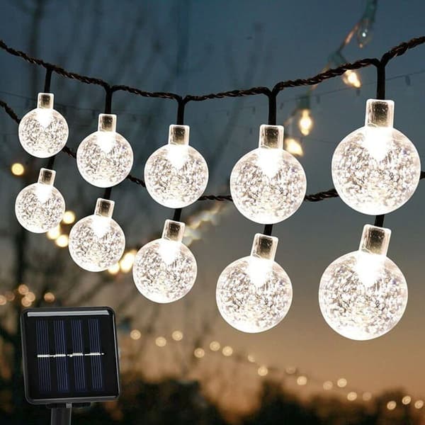 Utendørs solcellelyssnor 50 LED 7M solcelledrevne lyssnor