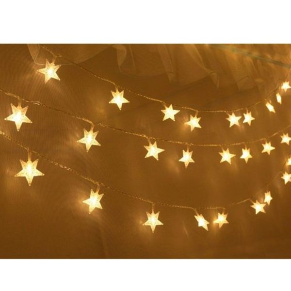 LED-stjärnfairylights, 10 LED 1,5M varmvita fairylights för