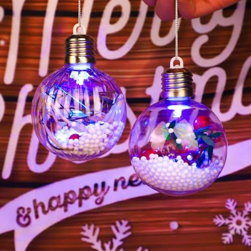 6-pakning LED julekule med lys Juletrekulelys