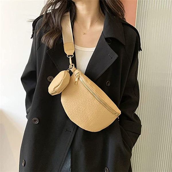 Crossbody-veske for kvinner, PU-veske med lommebok, moderne